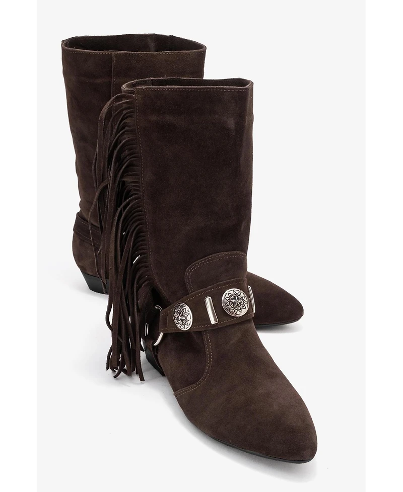 Forever & Always Shoes Women's Selora Leather Buckle Western Boot