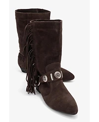 Forever & Always Shoes Women's Selora Leather Buckle Western Boot