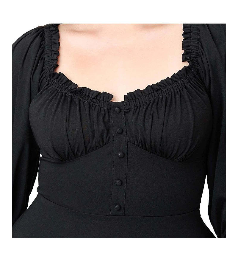 Unique Vintage Plus Peasant Sleeve Swing Dress