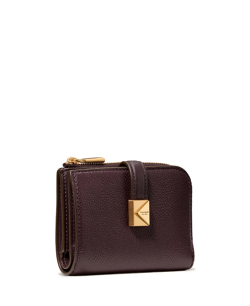 kate spade new york Deco Pebbled Leather Compact Wallet