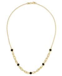 Macy's Amethyst (4 ct. t.w.) Station Diamond Cut Circle Necklace 14k Gold Over Sterling Silver (Also Available Citrine and Onyx)