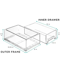 Sorbus 6 Pack Medium Clear Stackable Refrigerator Drawers with Handle - for Kitchen, Freezer & More