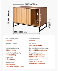 Cozito 31.5" Wooden Litter Box Enclosure with Scratch Pad & Storage