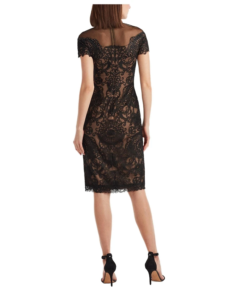 Tadashi Shoji Women's Sable Embroidered Tulle Dress