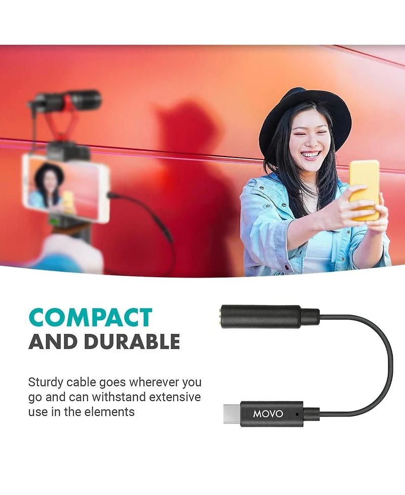 Movo Ucma-2 Female 3.5mm Trrs to Usb-c Mic. Adapter