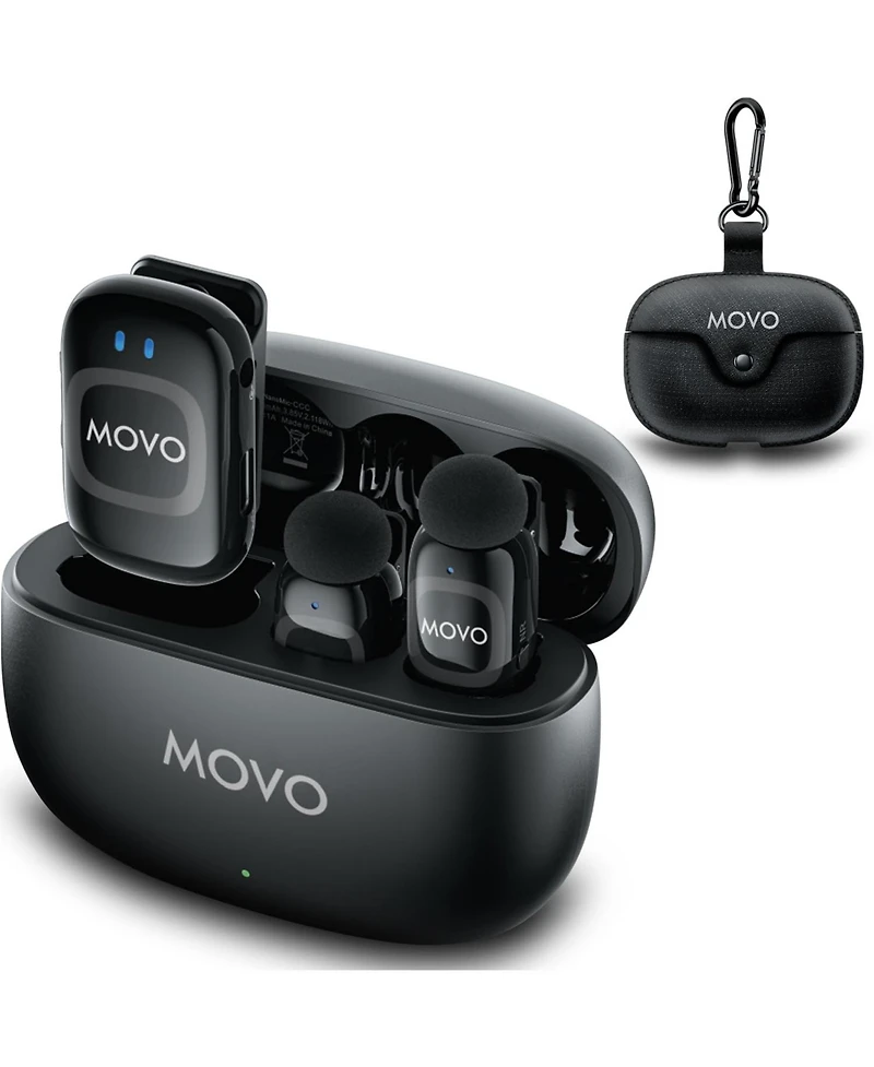 Movo NanoMic Wireless Lavalier Microphone System with Charging Case (3.5mm)
