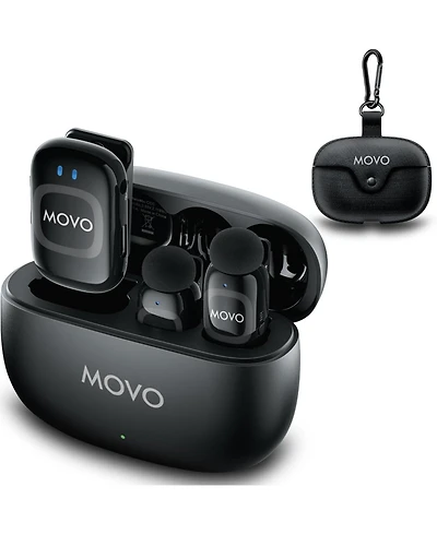 Movo NanoMic Wireless Lavalier Microphone System with Charging Case (3.5mm)