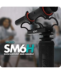 Movo SM6H Ultraflex Premium Shockmount for Shotgun Microphones with Grip Handle