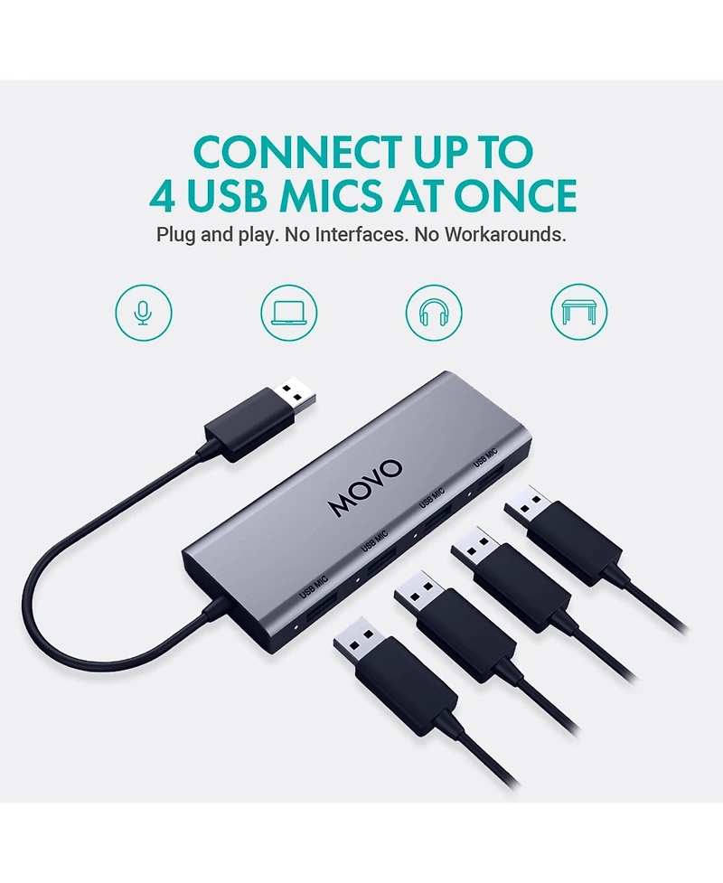 Movo Umx-1 Usb Microphone Hub