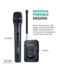 Movo Wmx-7-th-rx Vhf Handheld Wireless Microphone System for Cameras