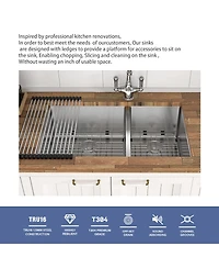 flynama 33x19x9inch Undermount Double Bowl Kitchen Sink Stainless Steel 16 Gauge 60 and 40