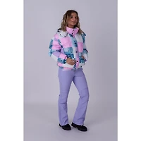 Women's Patchwork Chic Puffer Jacket