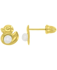 Macy's Imitation Pearl Duck Stud Earrings