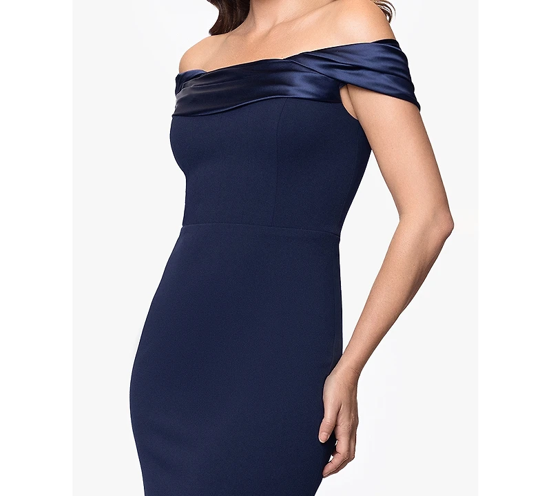 B&A By Betsy and Adam Women's Off-The-Shoulder Gown