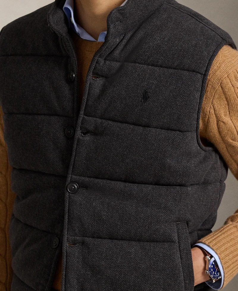 Polo Ralph Lauren Men's Herringbone Print Estate Mock-Neck Rib Vest