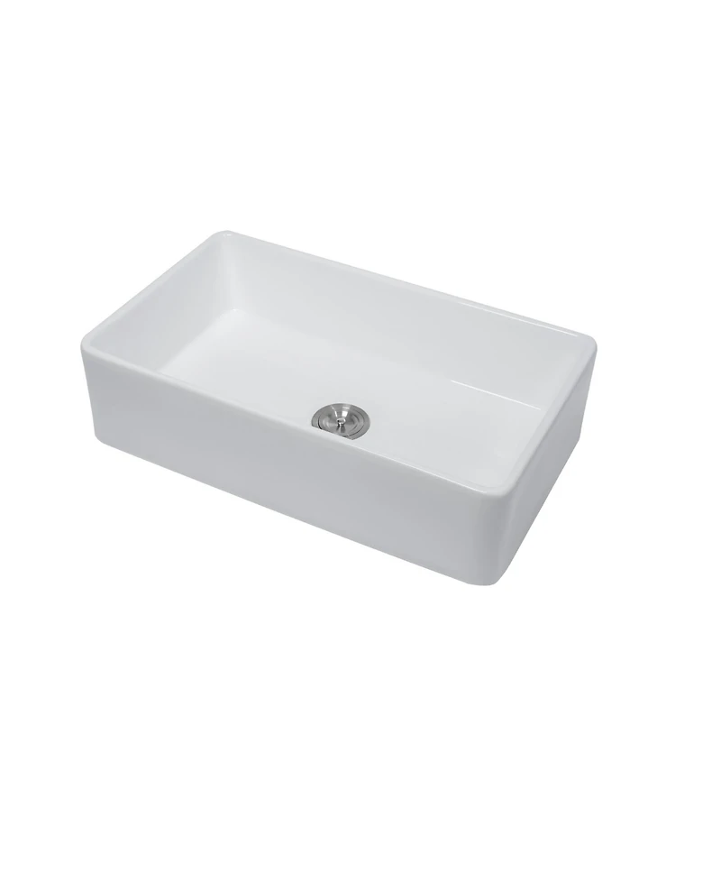 flynama 30x20x9-Inch Porcelain Ceramic Farmhouse Apron Front Single Bowl Kitchen Sink