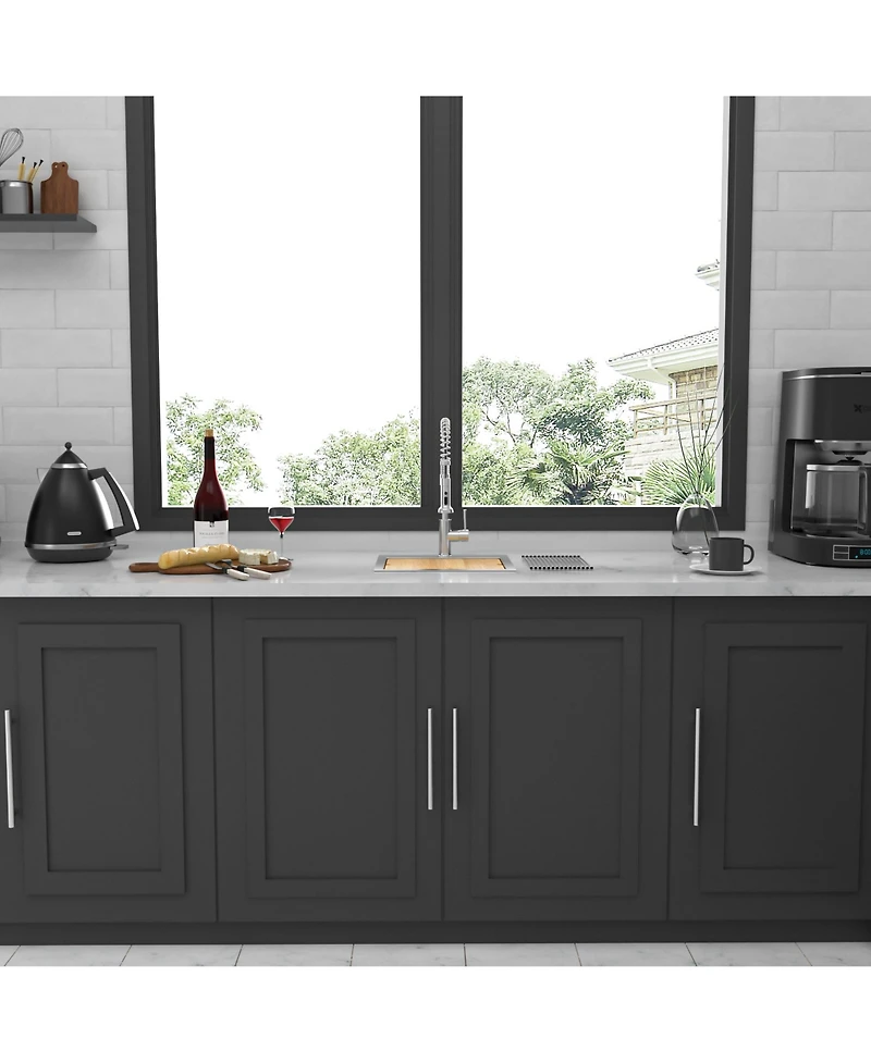 flynama 15x15x9-Inch Stainless Steel Drop-In Topmount Kitchen Sink Workstation Single Bowl
