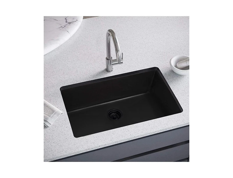 huluwat 32x19inch Gunmetal Black Kitchen Sink Stainless Steel Single Bowl Undermount Nano Surface