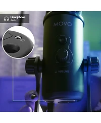 Movo UM700 Desktop Studio Usb Microphone with Stereo, Cardioid, Omnidirectional, and Bi-Directional Polar Patterns