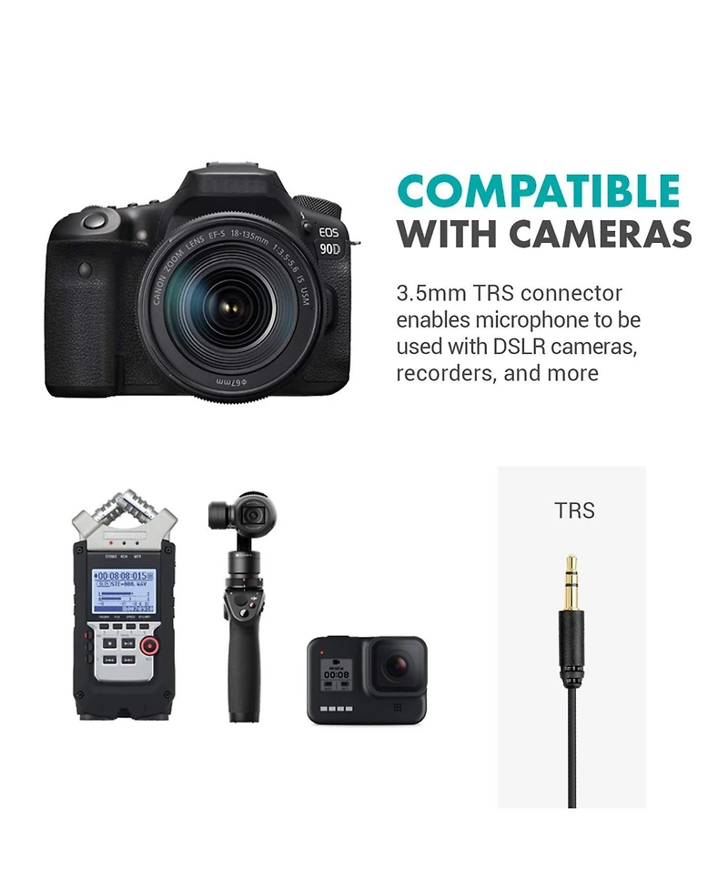 Movo Wmx-lav Lavalier Microphone for The Wmx-1, Wmx-7, Wmx-20 and Edge Wireless Systems