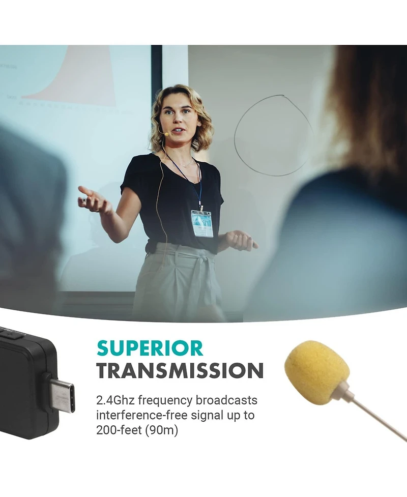 Movo Wmx-1-uh Usb-c Wireless Headset Microphone