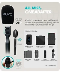 Movo Wmx-hm Handheld Interview Mic Handle for Wireless Microphone Transmitters