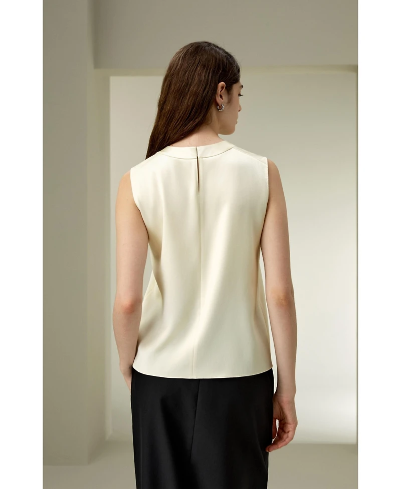 Lilysilk Women's Sleeveless Round Neck Silk Top