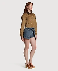 Avec Les Filles Women's Embellished Chore Spread Collar Jacket