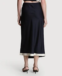 Avec Les Filles Women's Asymmetrical Wrap Midi Skirt