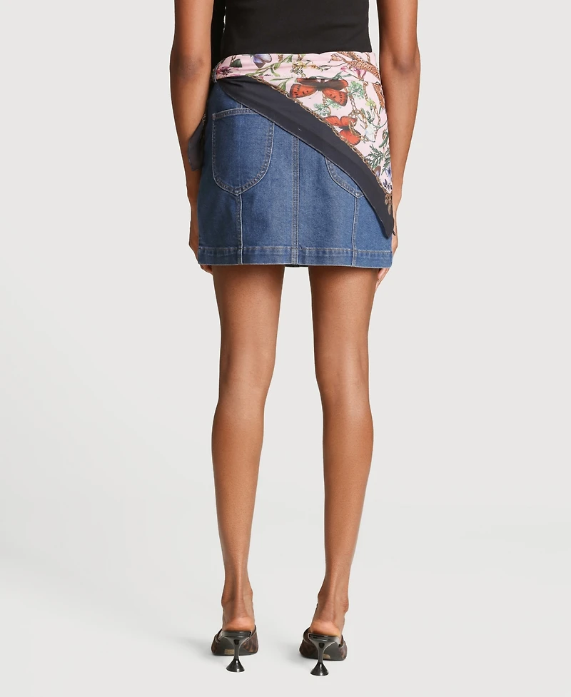 Avec Les Filles Women's Side Panel Mini Skirt