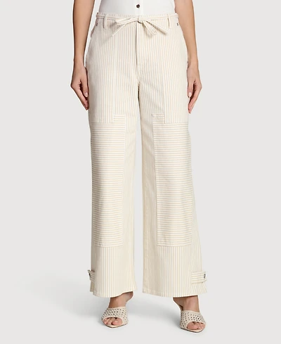 Avec Les Filles Women's Patchwork Wide Leg Jeans