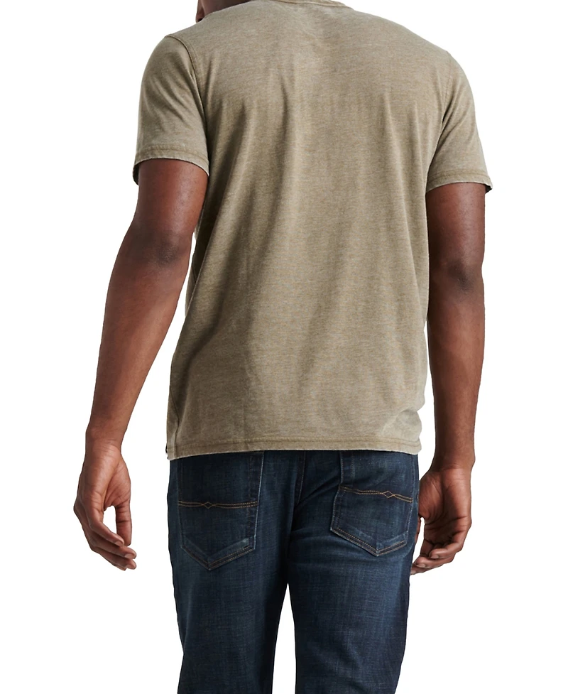 Lucky Brand Men's Venice Burnout Notch Short Sleeves T-shirt