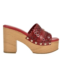 Guess Womens Quill Wooden Platform Dress Sandals