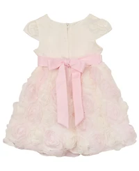 Rare Editions Girls' 2T-6X Floral Soutache Round Neck Dress