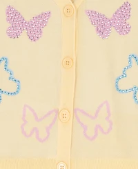 Rare Editions Girls' 7-16 Button Down Sweater with T-Shirt and Flare Pants, 3-Piece Set