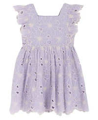 Rare Editions Girls' 2T-6X Eyelet Squared Dress