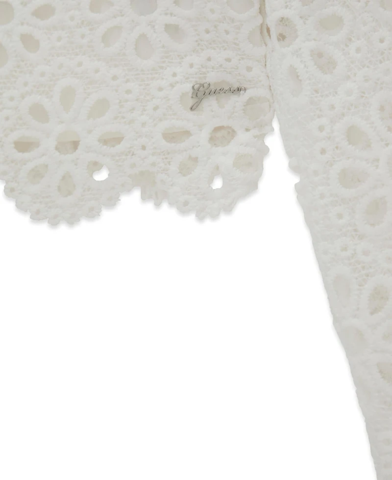 Guess Girls' 6-16 Lace Round Neck Top