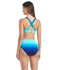 Draft Bleu By Rod Beattie Womens Sweetheart Neck Underwire Bikini Top High Waist Full Coverage Swim Bottoms