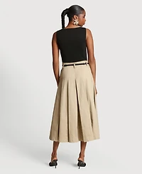 Avec Les Filles Women's Release Pleat Skirt Combo Dress