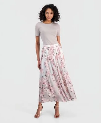 Anne Klein Womens Pull On Floral Maxi Skirt