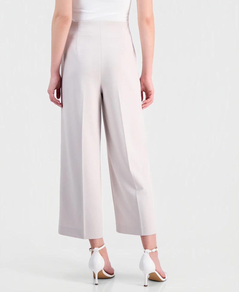 Anne Klein Women's High-Rise Cropped Wide-Leg Pants