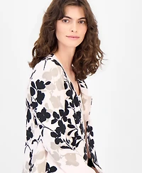 Anne Klein Petite Scoop Neck Button Jacket