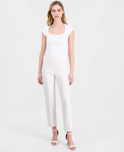 Anne Klein Women's Hollywood-Waist Straight Ankle Pants, Regular & Petite