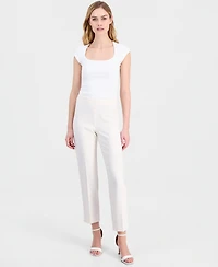 Anne Klein Women's Hollywood-Waist Straight Ankle Pants, Regular & Petite