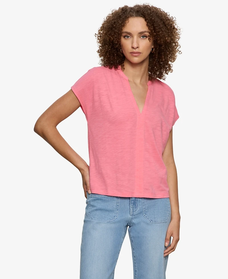 Sanctuary Petite Notched Muscle T-Shirt