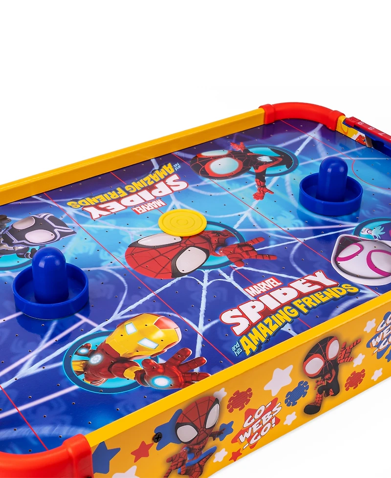 World Tech Toys Marvel Spidey and His Amazing Friends Electronic Tabletop Air Hockey Wood