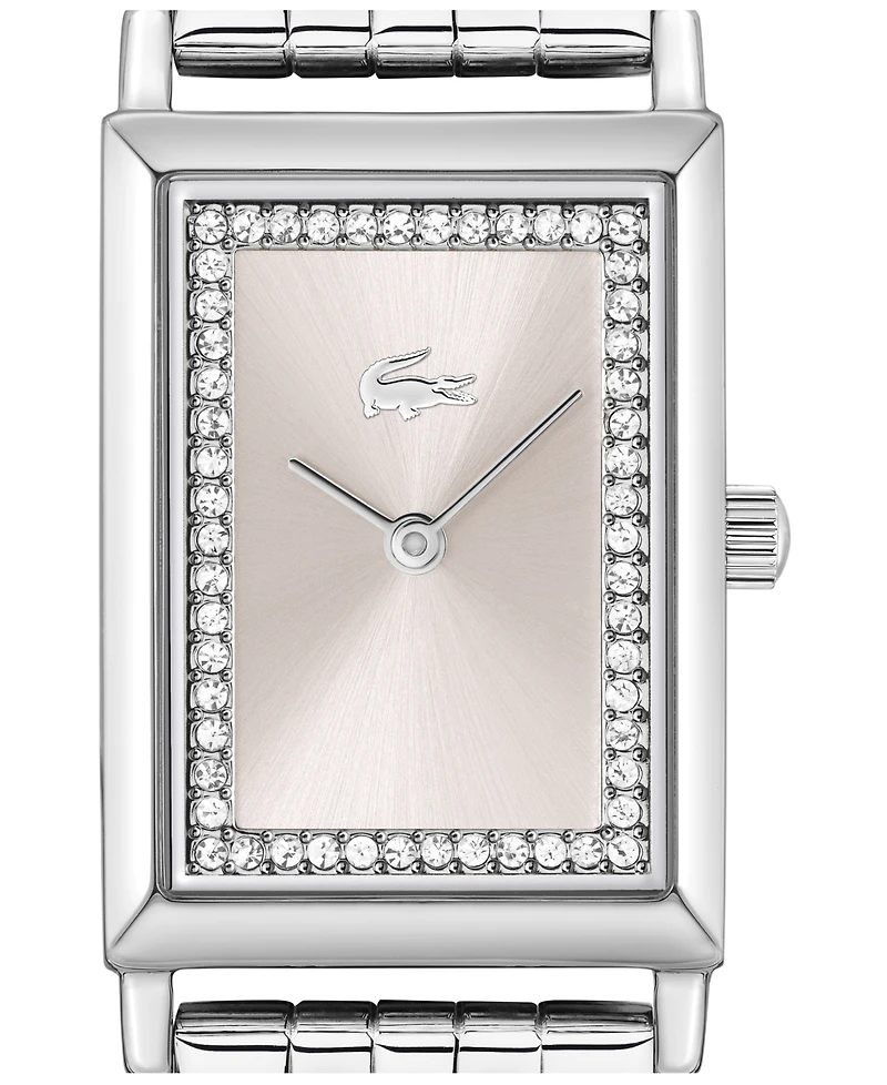 Lacoste Women's Catherine Silver Tone Stainless Steel Bracelet Watch, 28.3x20.7mm