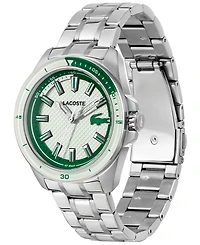 Lacoste Men's Capbreton Silver Tone Stainless Steel Bracelet Watch, 43mm
