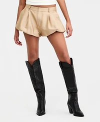 Bar Iii Women's High-Rise Bubble-Hem Shorts, Macy's Exclusive