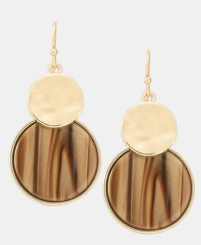 Style & Co Disc & Stone Inlay Drop Earrings, Macy's Exclusive